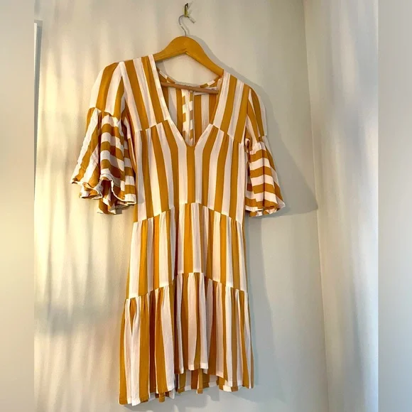 Faithfull the Brand Tiered Silk Mini Dress - Picture 1 of 3